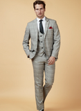 Marc Darcy Ross Grey Check Three Piece Suit