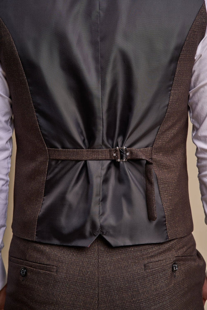 Cavani Caridi Men’s Brown Tweed Waistcoat - Suit & Tailoring