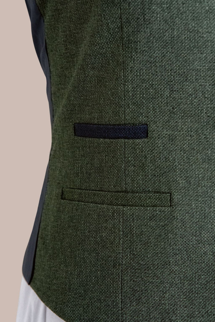 Fratelli Robbie Men’s Olive Green Tweed Waistcoat - Waistcoats