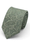LA Smith Sage Small Paisley Tie And Hank Set - tie
