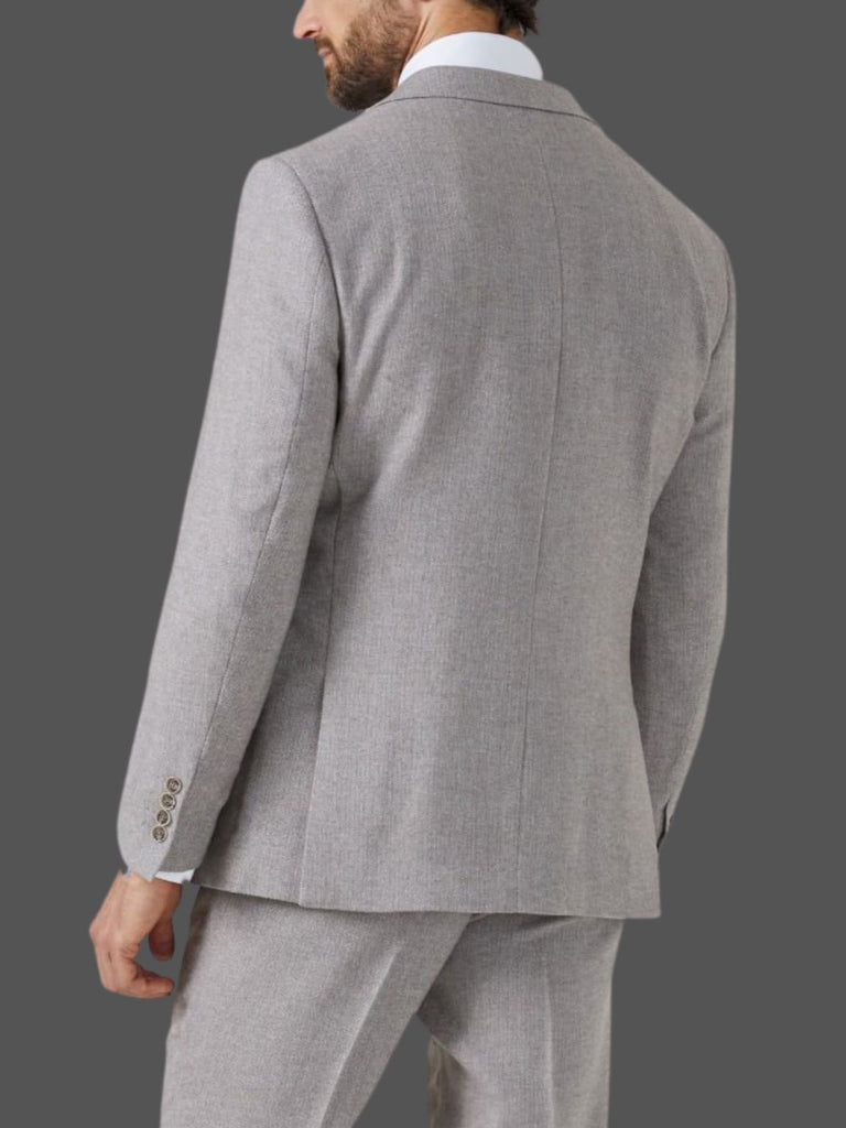 Skopes Jude Stone Beige Herringbone Tweed Jacket - Jackets