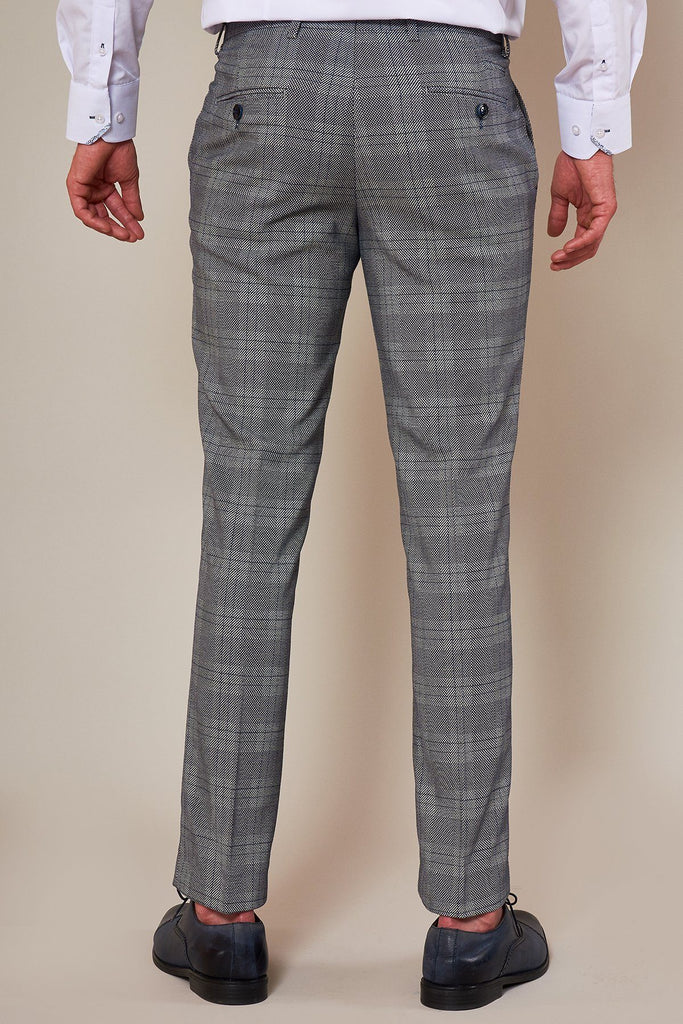 Marc Darcy Jerry Men's Grey 3 Piece Textured Check Suit