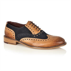 London Brogue Gatsby Brogue Tan/Navy Men's Shoes