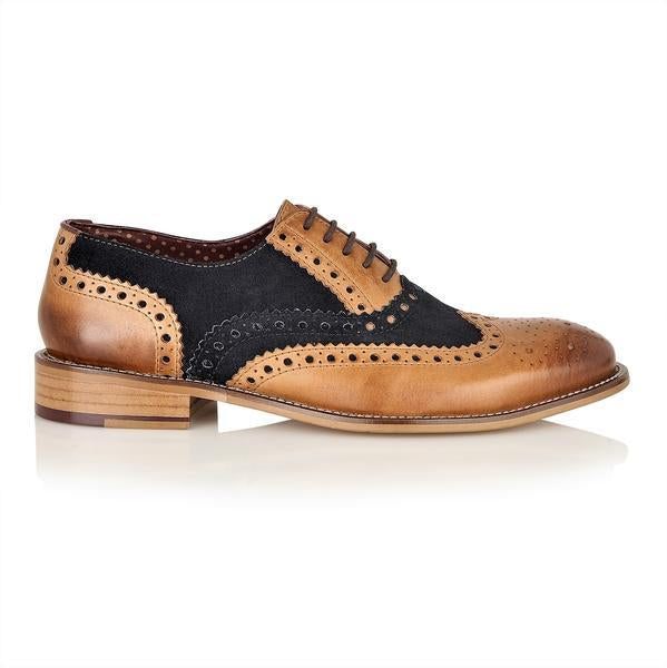 London Brogue Gatsby Brogue Tan/Navy Men's Shoes