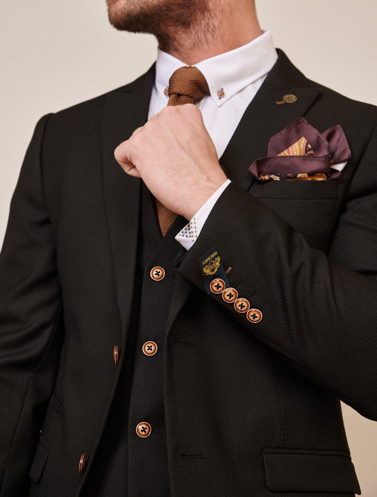 Marc Darcy Max Black Three Piece Suit