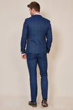 Marc Darcy Jerry - Blue Check Suit with Single Breasted Waistcoat
