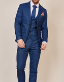 Marc Darcy Jerry - Blue Check Suit with Single Breasted Waistcoat