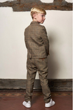 Marc Darcy Ted Three Piece Brown Slim Fit Suit Kids