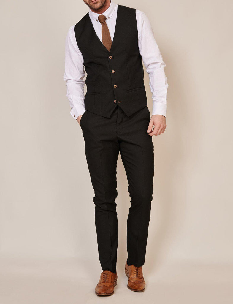 Marc Darcy Max Black Three Piece Suit