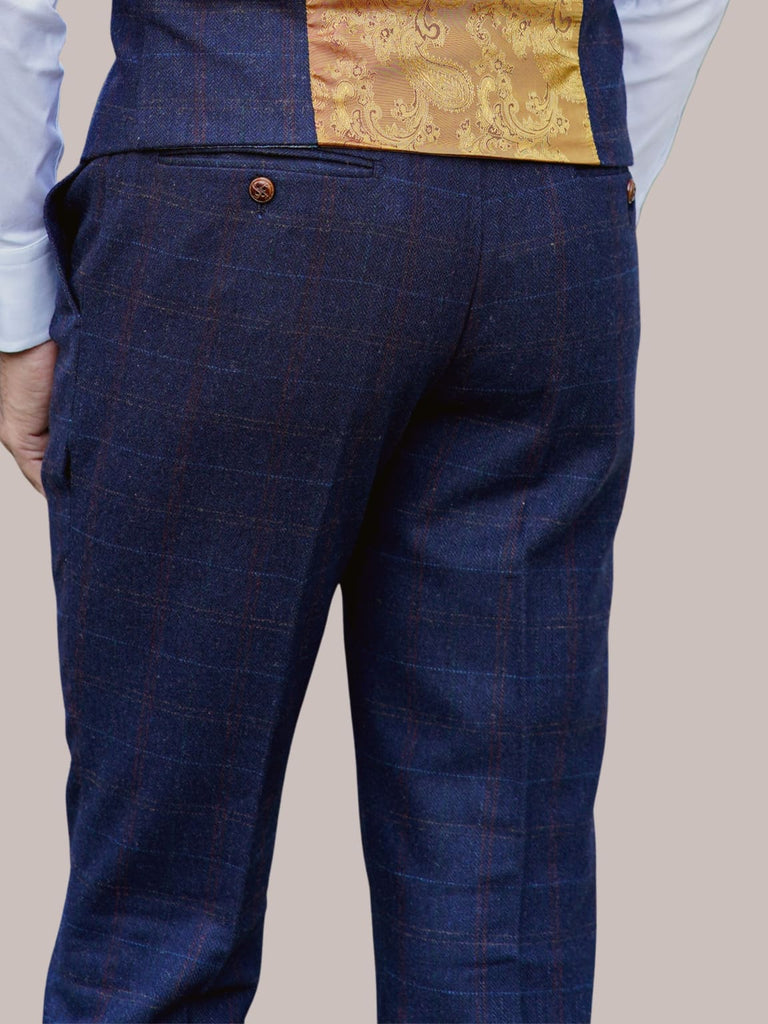 Barucci Bruno Men’s Vintage Navy Tweed Trousers - Pants