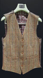 Barucci Frost Men’s Vintage Brown Pure Wool Tweed Waistcoat - Vests
