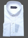 Barucci Men’s Penny Round Collar White Double Cuff Shirt - Shirts