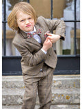 Boys Cavani Albert Three Piece Brown Slim Fit Suit - 1 YEAR - Suit & Tailoring