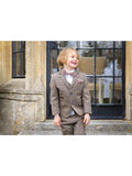 Boys Cavani Albert Three Piece Brown Slim Fit Suit - Suit & Tailoring