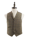 Cavani Albert Mens Brown Tweed Style Waistcoat - Suit & Tailoring