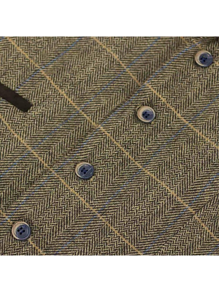 Cavani Albert Mens Brown Tweed Style Waistcoat - Suit & Tailoring