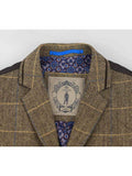 Cavani Albert Mens Brown Tweed Style Waistcoat - Suit & Tailoring