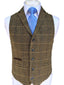 Cavani Albert Men's Brown Tweed Style Waistcoat