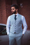 Cavani Caridi Men's Sky Slim Fit Textured Check Waistcoat