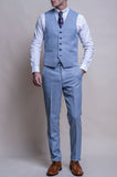Cavani Miami Sky Blue Three Piece Suit