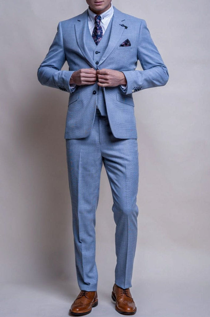 Cavani Miami Sky Blue Three Piece Suit