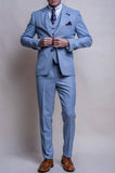 Cavani Miami Sky Blue Three Piece Suit