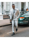 Cavani Radika 3 Piece Light Grey Check Tweed Suit - Suit & Tailoring