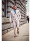 Cavani Sandom Beige Men's Three Piece Slim Fit Tweed Suit