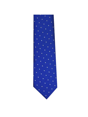 LA Smith Blue And White Skinny Polka Dot Tie - Accessories