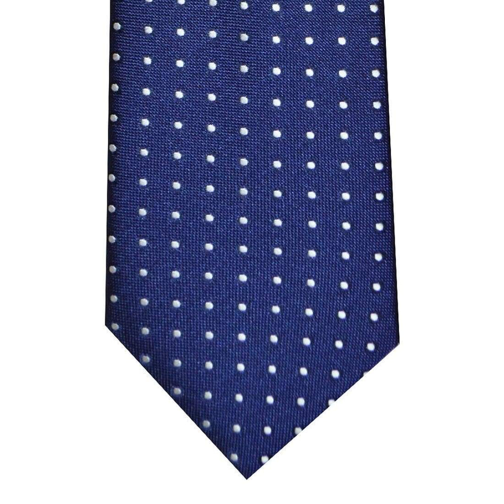 LA Smith Classic Navy White Polka-Dots Tie - Accessories