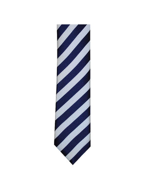 LA Smith Navy And White Skinny Stripe Tie - Accessories