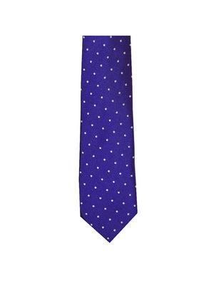 LA Smith Purple And White Skinny Polka Dot Tie - Accessories