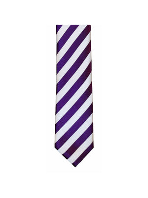 LA Smith Purple And White Skinny Stripe Tie - Accessories