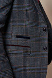 Marc Darcy Luca - Navy Tweed Check 3 Piece Suit