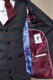 Marc Darcy Luca - Navy Tweed Check 3 Piece Suit
