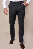 Marc Darcy Luca - Navy Tweed Check 3 Piece Suit