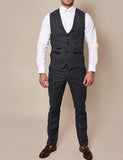 Marc Darcy Luca - Navy Check Tweed Waistcoat