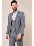 Marc Darcy Danny Grey Three Piece Suit With Single Breasted Waistcoat - 36R / 30R - Suit & Tailoring
