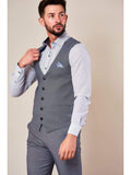 Marc Darcy Danny Grey Three Piece Suit With Single Breasted Waistcoat - Suit & Tailoring