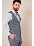 Marc Darcy Danny Grey Three Piece Suit With Single Breasted Waistcoat - Suit & Tailoring