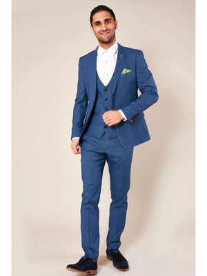 Marc Darcy Danny Sky Three Piece Suit With Single Breasted Waistcoat - Suit & Tailoring
