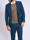 Marc Darcy Dion Blue Tweed Two Piece Suit - 36R / 30R - Suit & Tailoring