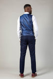 Marc Darcy Edinson Navy Check Three Piece Suit - Suit & Tailoring