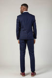 Marc Darcy Edinson Navy Check Three Piece Suit - Suit & Tailoring