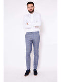 Marc Darcy Hilton Blue Tweed Check Trousers - Suit & Tailoring