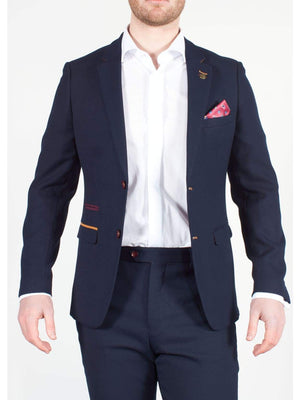 Marc Darcy JD4 Mens Navy Contrast Trim Blazer - Suit & Tailoring