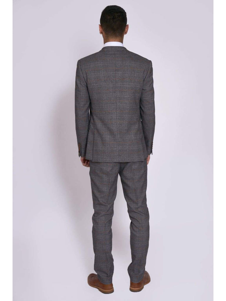 Marc Darcy Jenson Grey Check Suit With Double Breasted Waistcoat - Suit & Tailoring