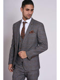 Marc Darcy Jenson Grey Check Suit With Double Breasted Waistcoat - Suit & Tailoring