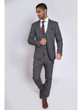 Marc Darcy Jenson Grey Check Suit With Double Breasted Waistcoat - Suit & Tailoring