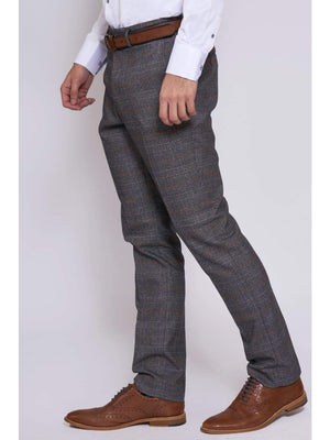 Marc Darcy Jenson Grey Check Trousers - Suit & Tailoring